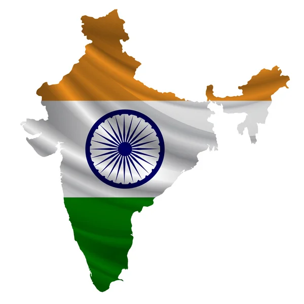 India icône de carte du drapeau — Image vectorielle